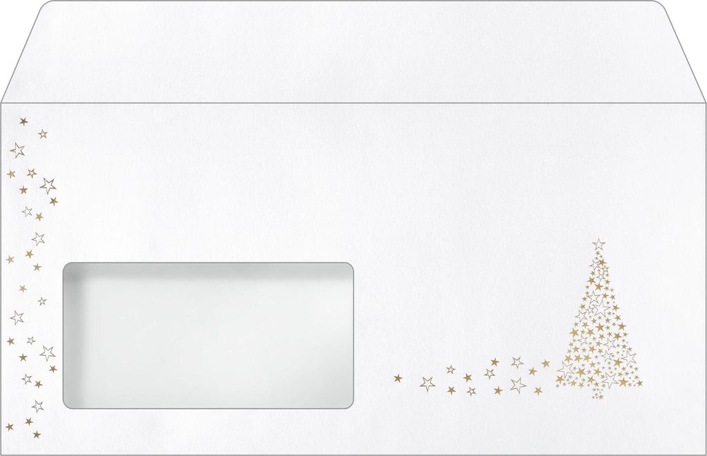 SIGEL DU084 Weihnachts-Briefumschläge, Golden Tree, Goldprägung, DIN lang (110x220 mm), 90 g/m², 50 Umschläge
