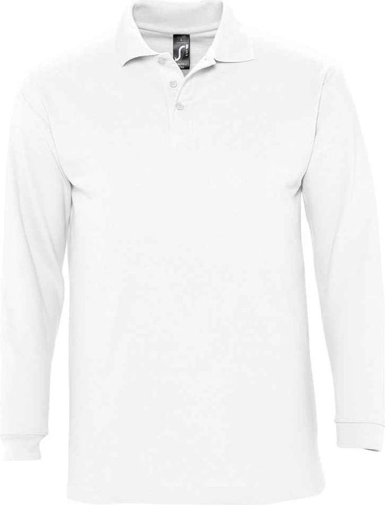 SOLS - "Winter II" Poloshirt für Herren/Damen Unisex Langärmlig LT2556 (M) (Weiß)