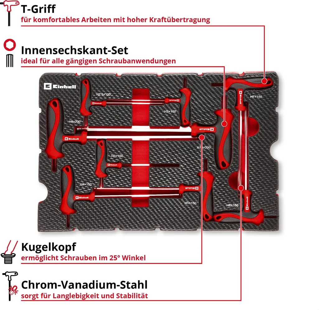 Tournevis pour Montage de Machines Einhell avec Rangement E-Case Pro - 4