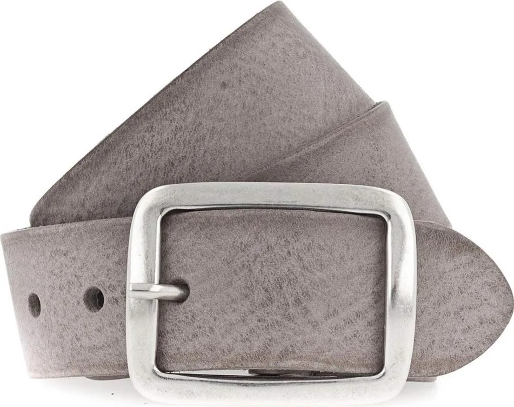 Vanzetti Pelle cintura Genuine Beauty 40mm Full Leather Belt W90 Mouse Gray grigio