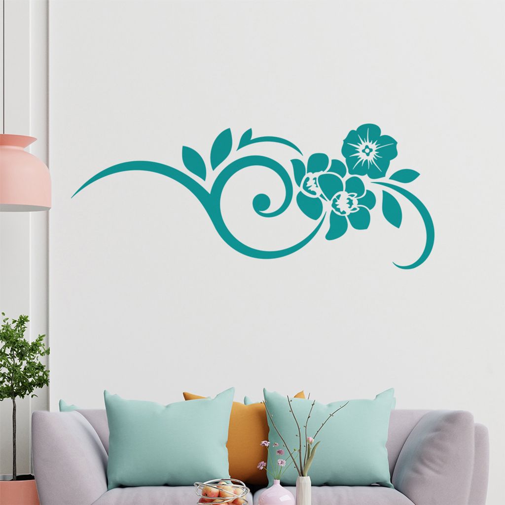 Orchidee - Linien Wandtattoo in 6 Größen - Wandaufkleber Wall Sticker - Dekoration, Küche, Wohnzimmer, Schlafzimmer, Badezimmer