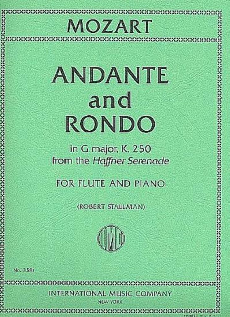 Andante and Rondo G Major KV250 (from the Haffner Serenade)for flute and piano