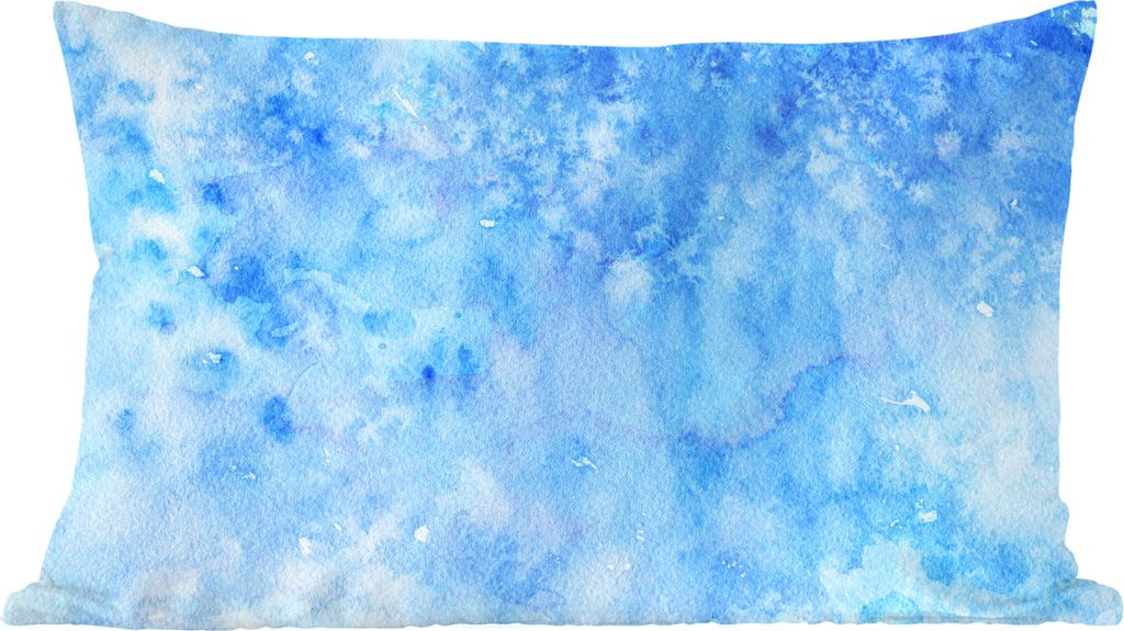 MuchoWow Zierkissen Sofakissen Wohnzimmer Dekokissen 50x30 cm Aquarell - Weiß - Blau - Farbton - Wohnzimmerdekoration - Polster mit Photo