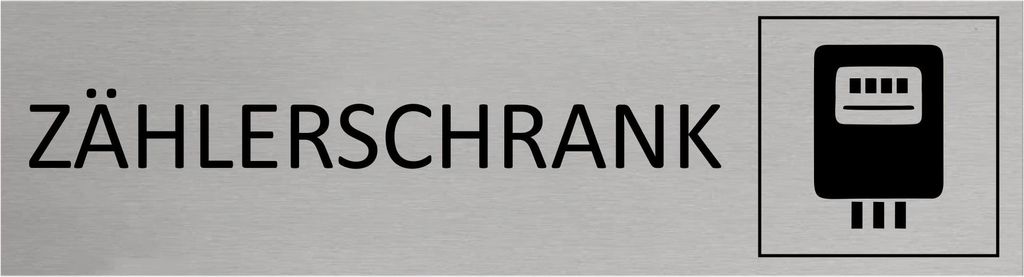 CombiCraft Aluminium Türschild Zählerschrank 165x45mm mit 3M-Tape zur Befestigung, einfache Kennzeichnung von Räumen und Bereichen
