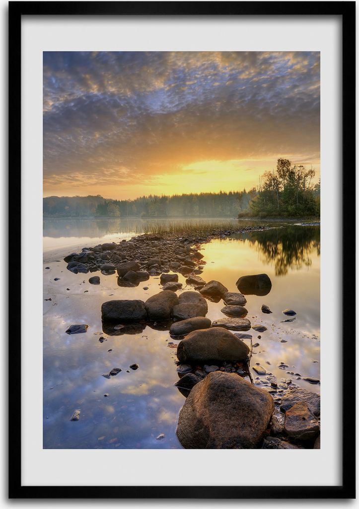 Bild - Bilderrahmen - 50 cm x 70 cm - MDF - Rahmen - Wandkunst See