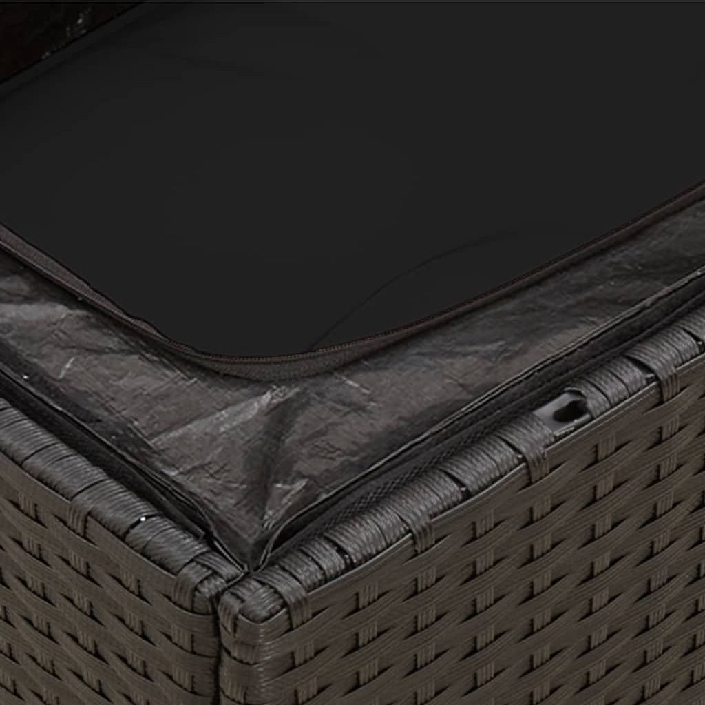 vidaXL Gartensofa mit Kissen 3-Sitzer Schwarz Poly Rattan Produktbild 3