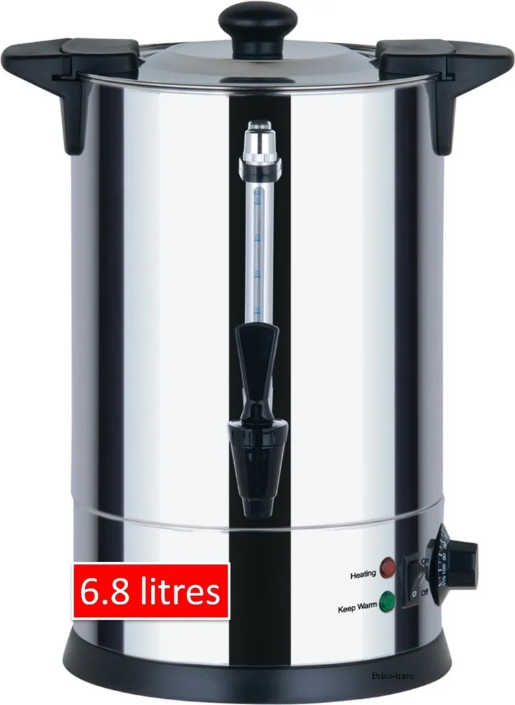 Distributeur d'eau chaude 6.8L Casselin - Thermostat inox haute qualité