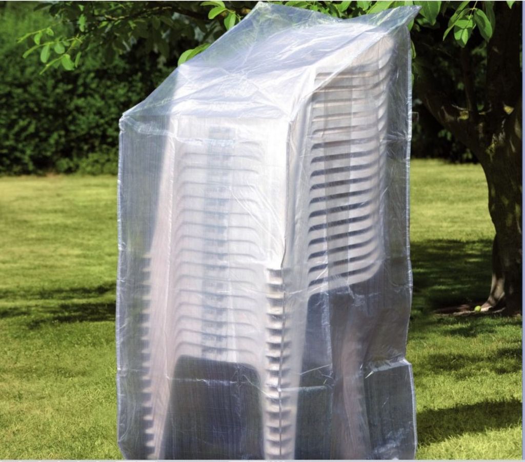 Schutzhülle Hülle für Gartenstühle Stapelstühle 110/150x65x65 transparent 1926
