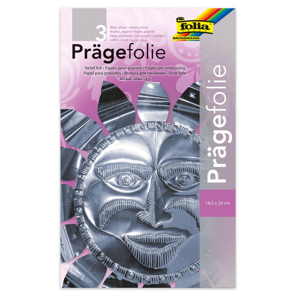 folia Prägefolienmappe, 185 x 290 mm, 3 Blatt, silber Produktbild 