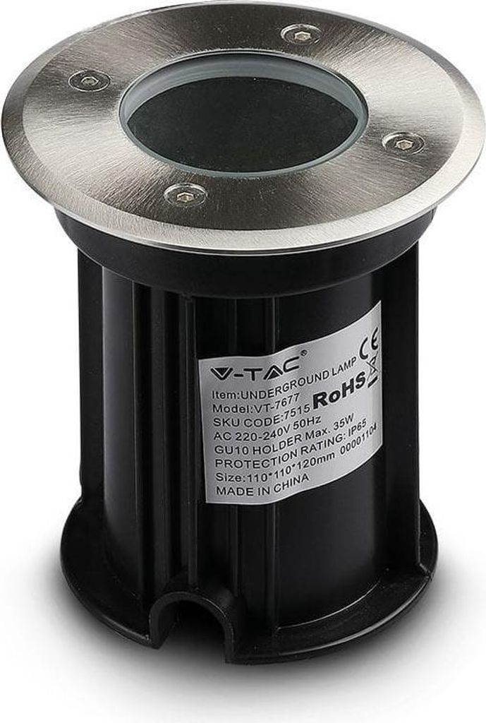 hoftronic LED Bodeneinbaustrahler 4W 345lm 6500K Edelstahl IP67 GU10 dimmbar