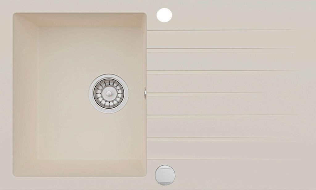 Granitspüle Beige Küchenspüle Granit Siphon Einbauspüle Produktbild 