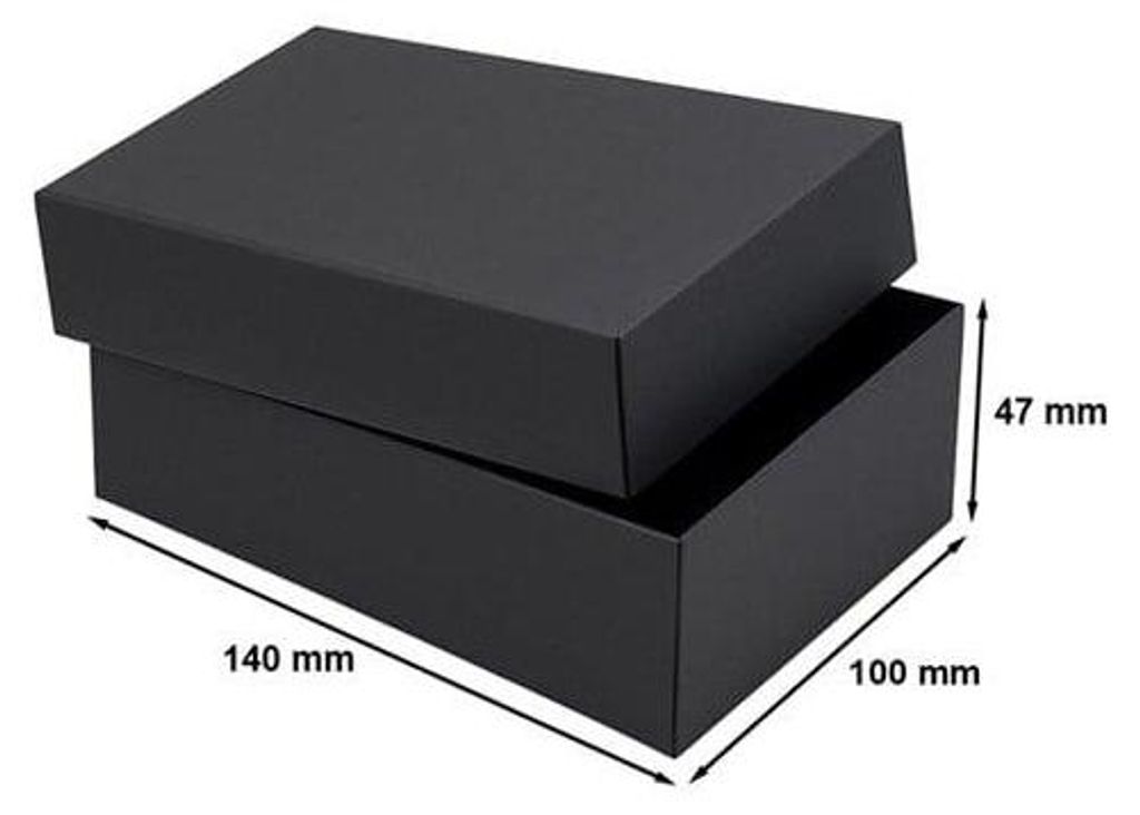 Dekoratívna krabička 140x100x47 Čierna s A6 Obrázok produktu 