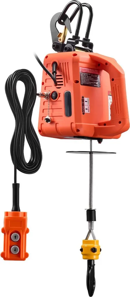 Palan électrique portable 500 kg avec télécommande sans fil 1500W