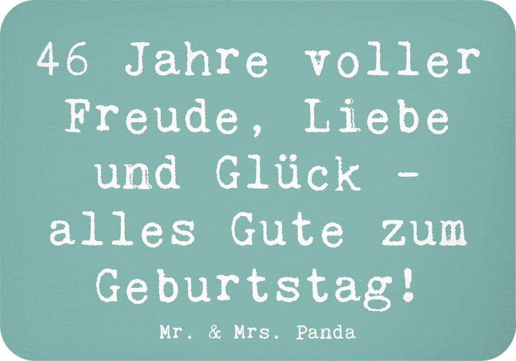 Mr. & Mrs. Panda magnet Spruch 46. Geburtstag - Meeresbrise - Geschenk, Geburtstagserinnerungen, haftmagnet, Jubiläum, küchenmagnet, herzliche Gl...