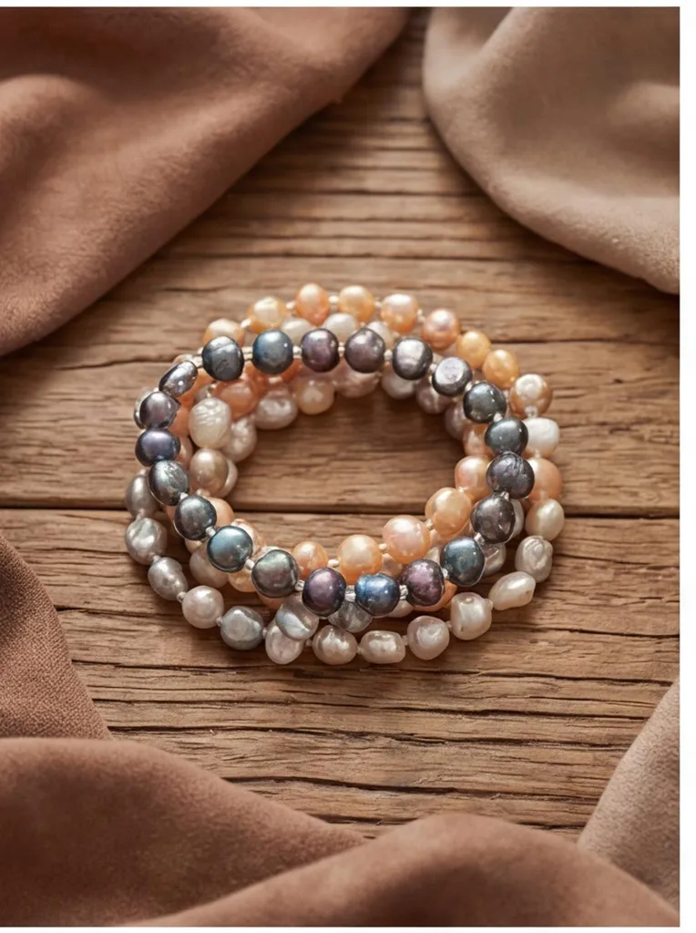 Regalo Donna: Bracciale Perle Vere Barocche 8-9mm Qualità AA - 3