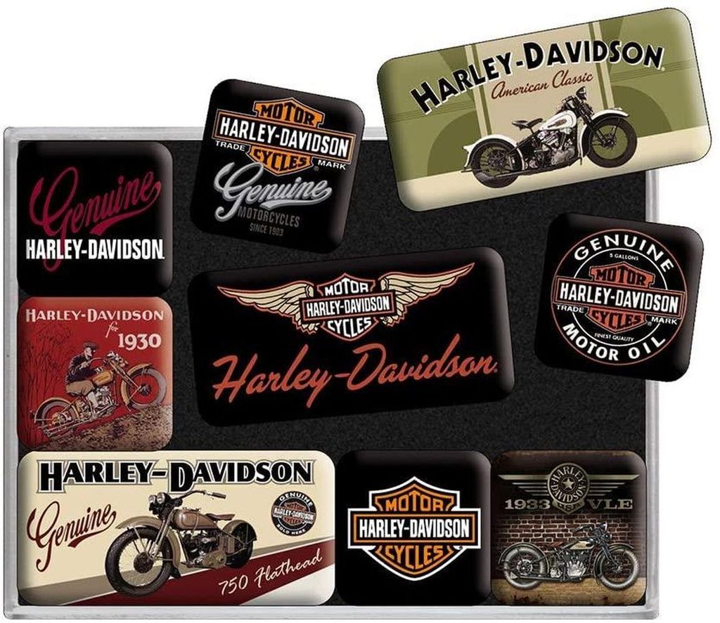 Nostalgic-Art - 9tlg. Magnetset - Harley-Davidson - Bikes