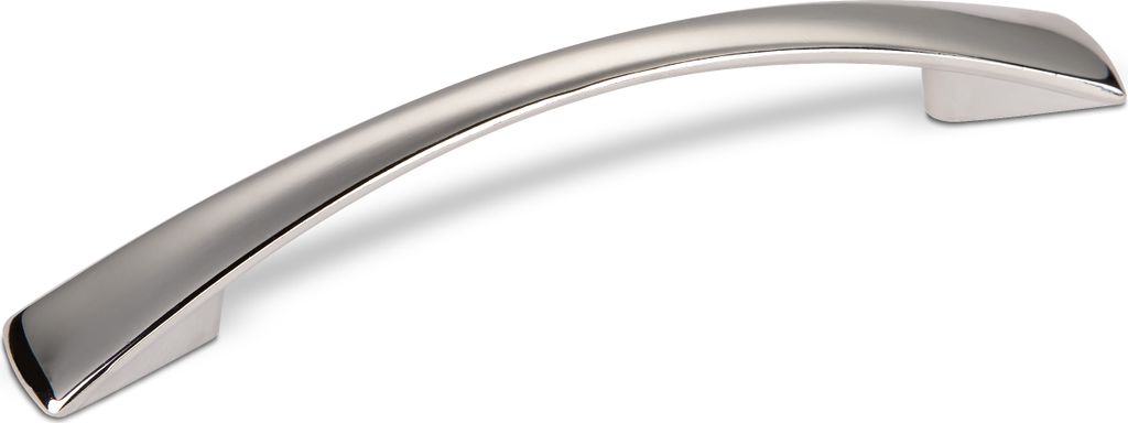 A single cabinet handle on a white background.