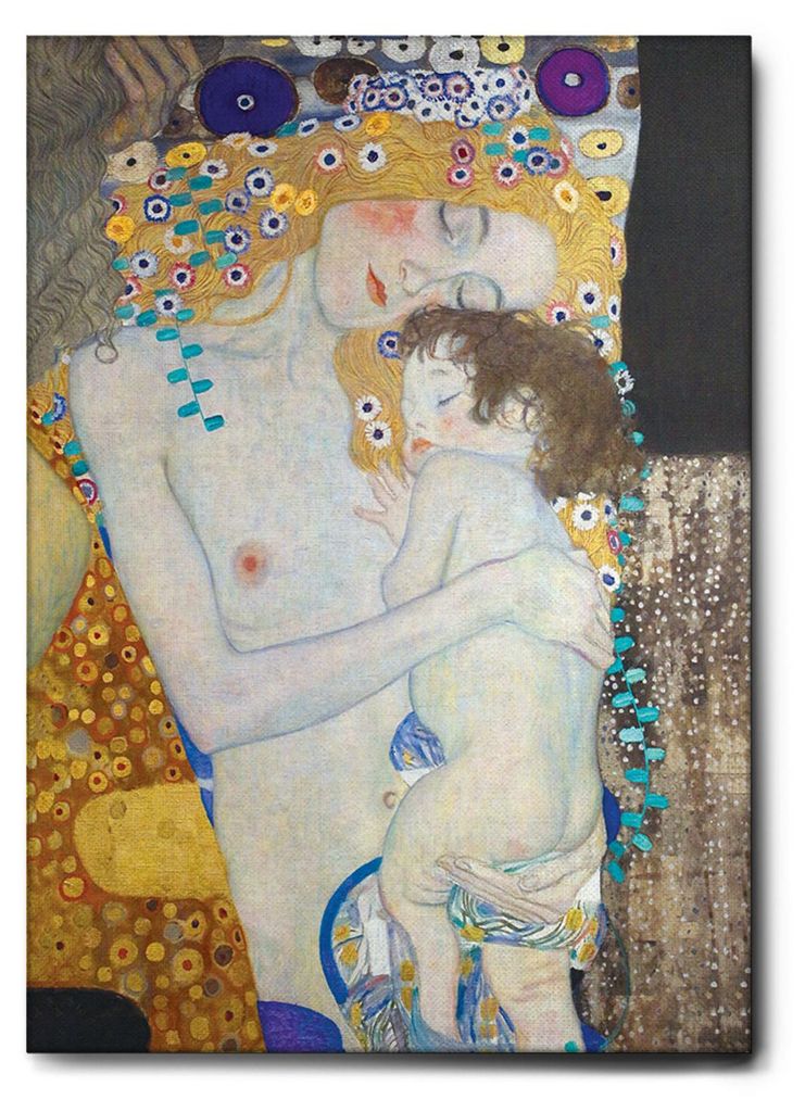 Giallobus - Mutterschaft - Gustav Klimt - 35L x 50W cm - Bild - Leinwand mit Standardrahmen