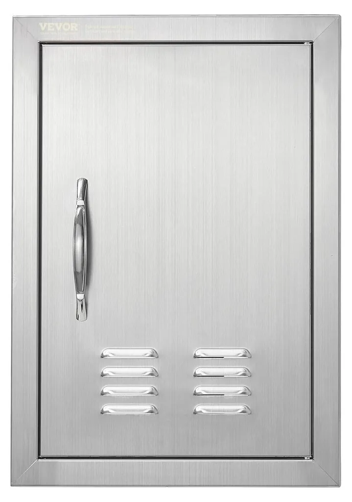 Porte inox anti-corrosion pour îlot barbecue : fini la rouille dehors