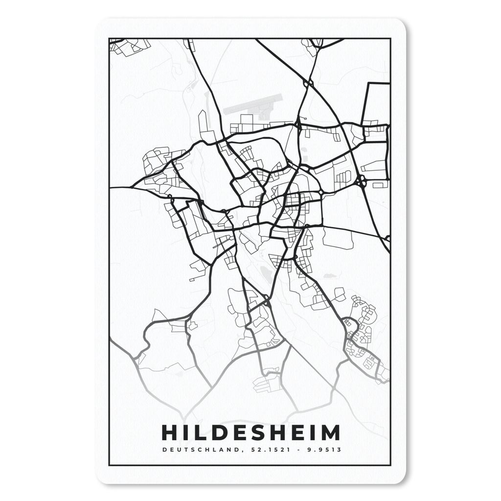 MuchoWow Mauspad Mousepad Hindesheim - Karte - Stadtplan 18x27 cm - Mousepads - Maus Mat - Pad - Mausunterlage