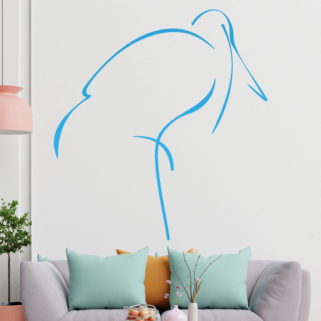 Vogel Linien Wandtattoo in 6 Größen - Wandaufkleber Wall Sticker - Dekoration, Küche, Wohnzimmer, Schlafzimmer, Badezimmer