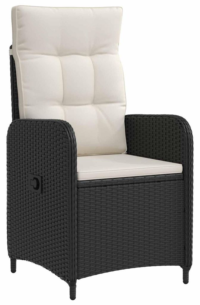 “2026 Modern“ Schwarz Sofa-Tischset mit Kissen mit Kissen 5 pcs Schwarz und Cremeweiß - Designermöbel 41662 - Gartensofas