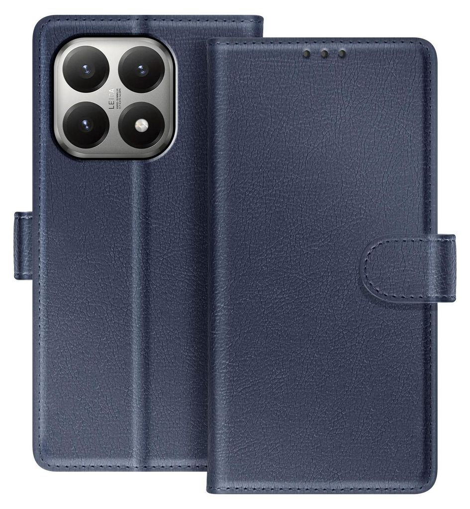 Avizar, Xiaomi 15T Chesterfield Wallet-Hülle stylisch mit sicherer Standhilfe, Nachtblau