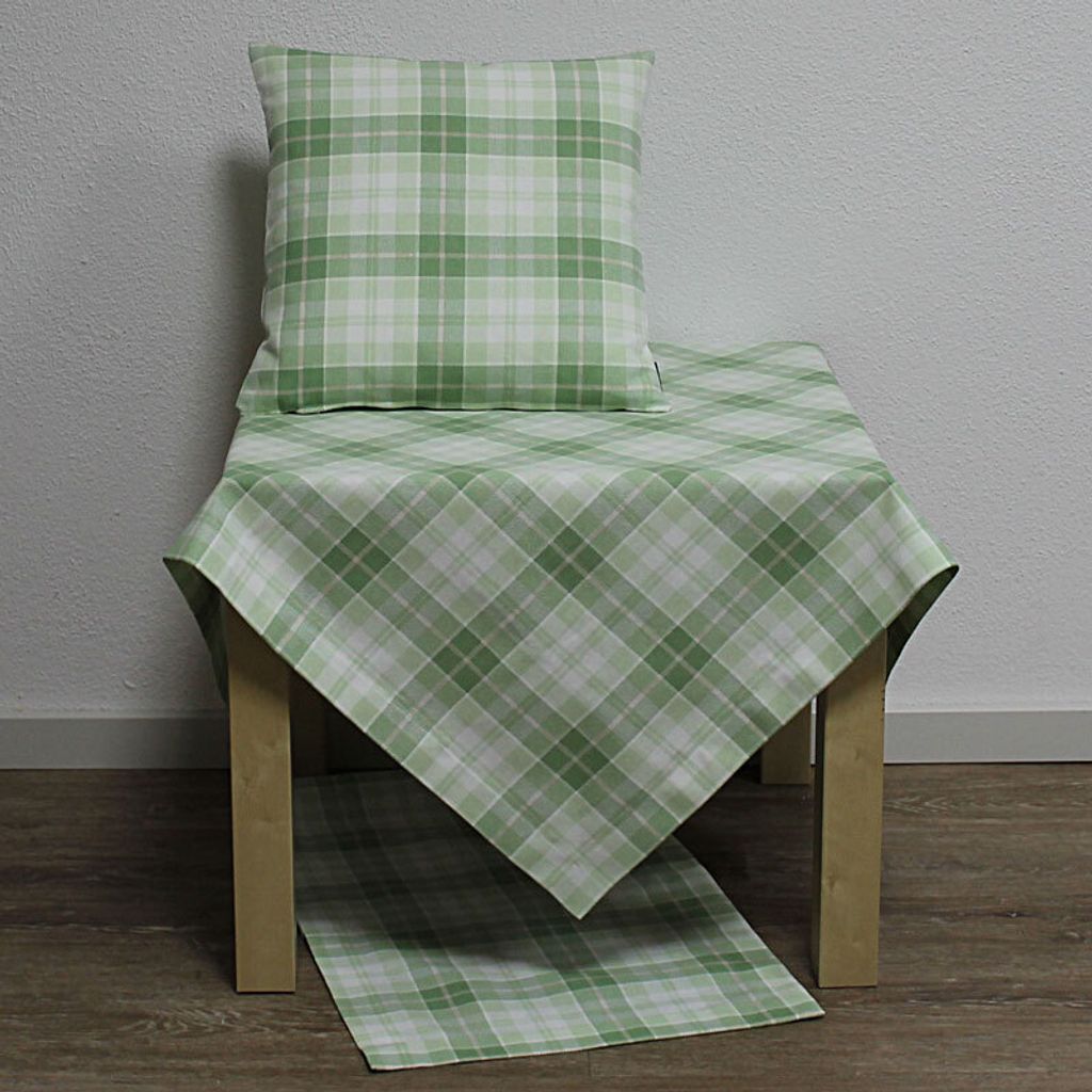 Platzset Tischset OLIVIA Karomuster weiß grün kariert 35x50cm Hossner WA