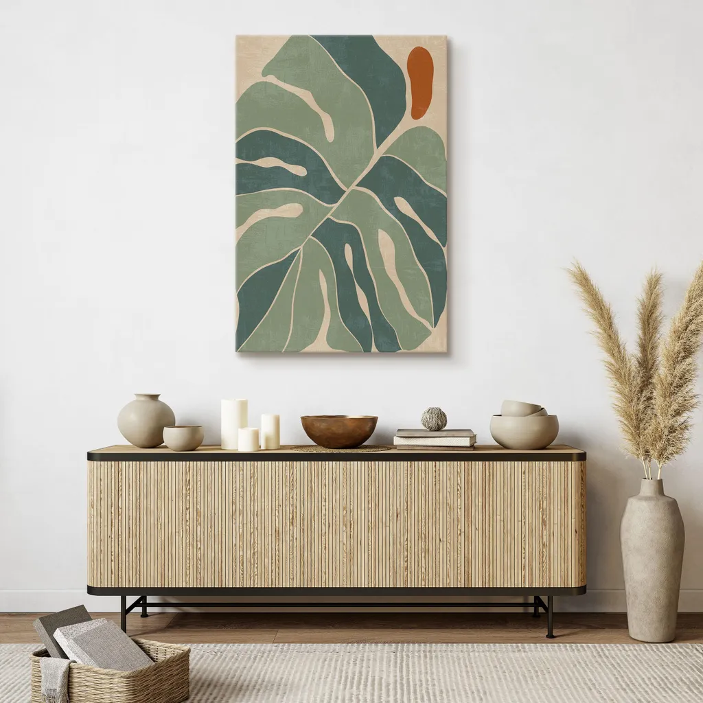 Quadro Moderno Sala da Pranzo Foglie Tropicali Boho 70x100 cm - 7