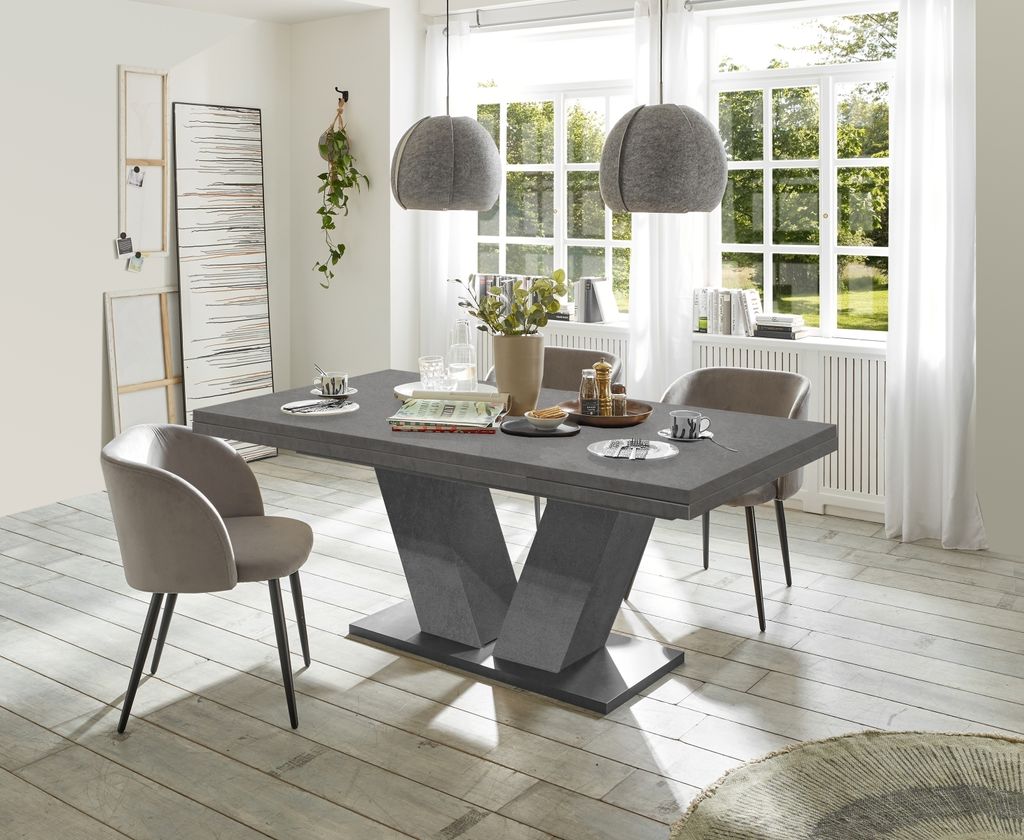 Kulissentisch >Komfort 2< ausziehbar bis 260cm, in graphit - 160x76x90cm (BxHxT)
