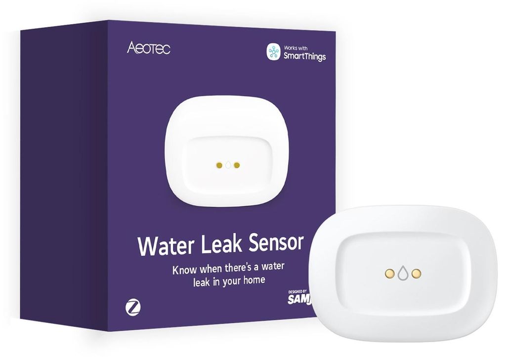 Aeotec Water Leak Sensor, Wasserleck Erkennung, Temperaturüberwachung, Zigbee 3.0, SmartThings, IP20