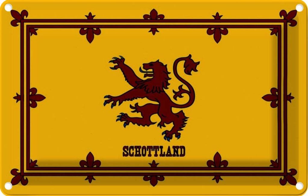 vianmo Blechschild 20x30 cm Schottland Königswappen Flagge Fahne Wappen