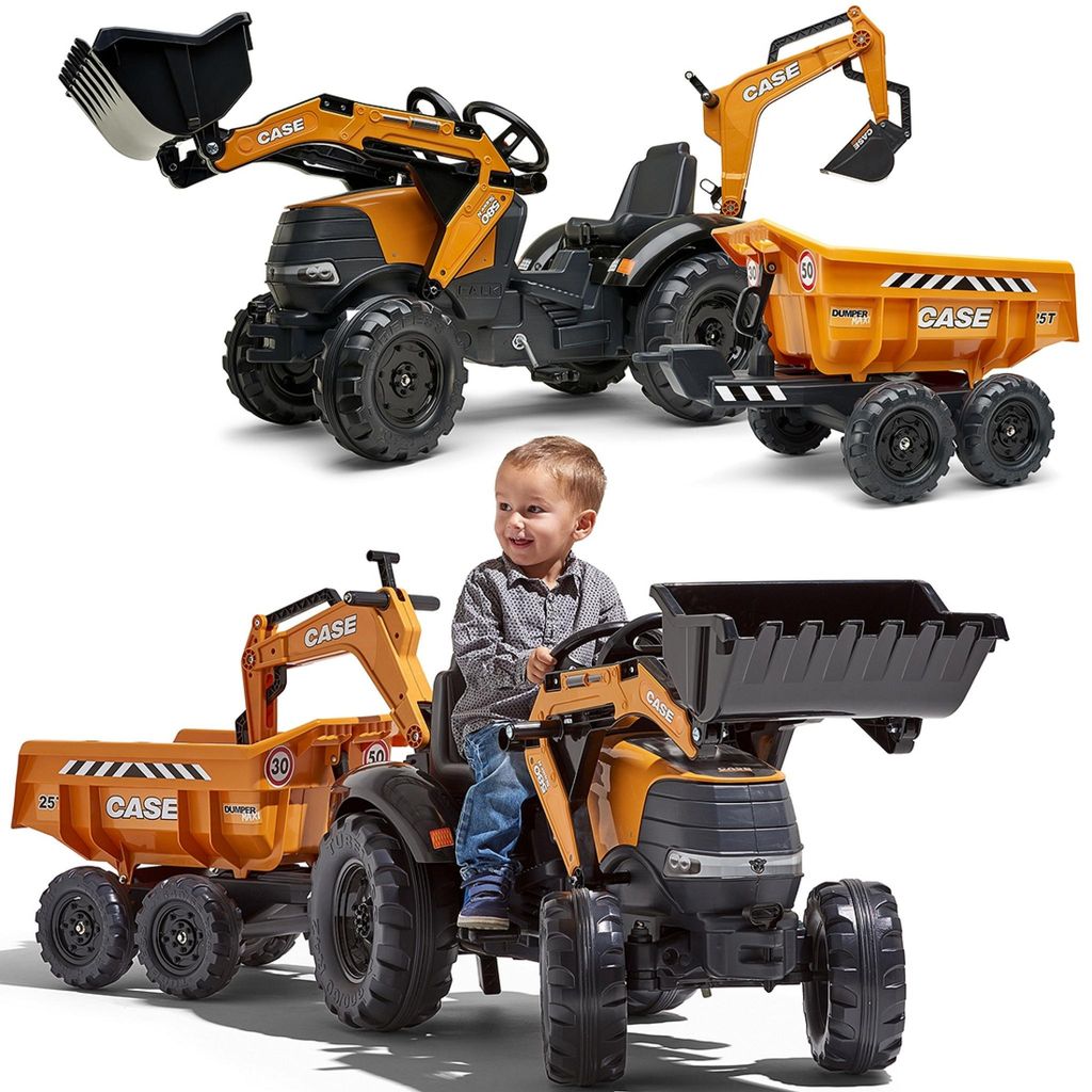 Tracteur FALK Case IH avec pelle rétro, orange, avec Image du produit 