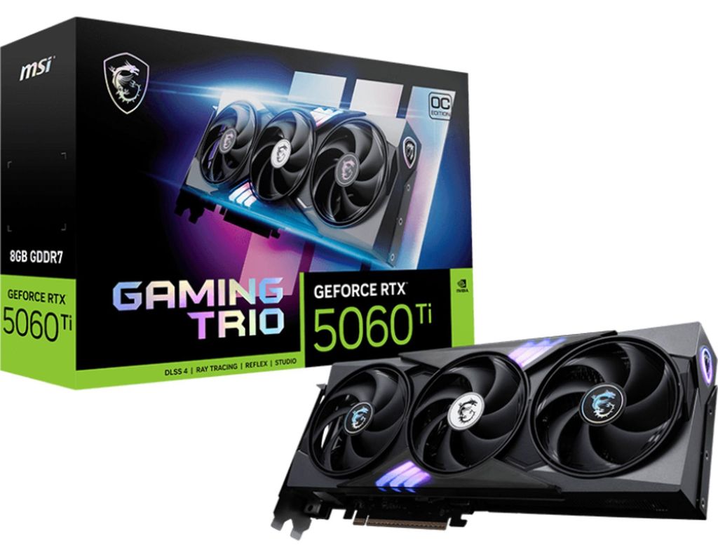 MSI GeForce RTX 5060 Ti 8G GAMING TRIO OC NVIDIA 8 GB GDDR7 Immagine del prodotto 