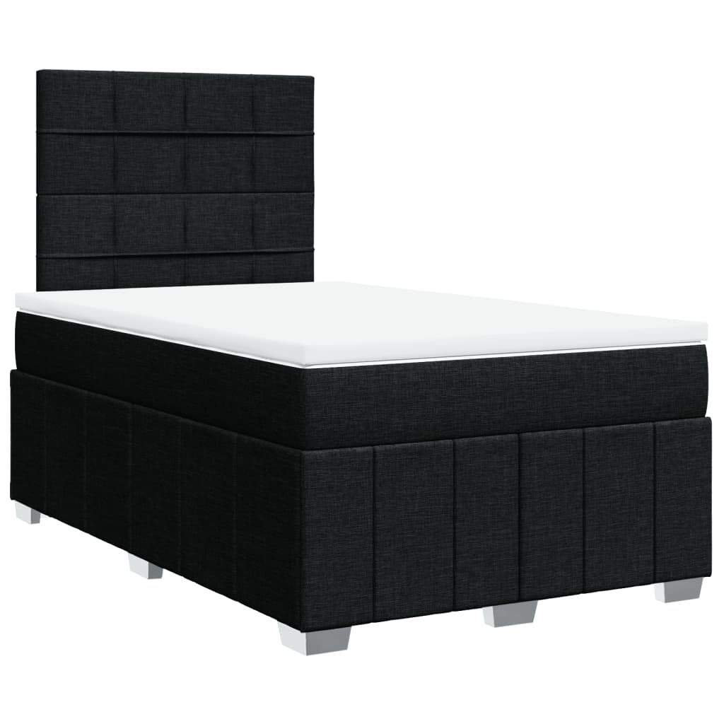 SYFAX Boxspringbett mit Matratze Schwarz 120x200 cm Stoff