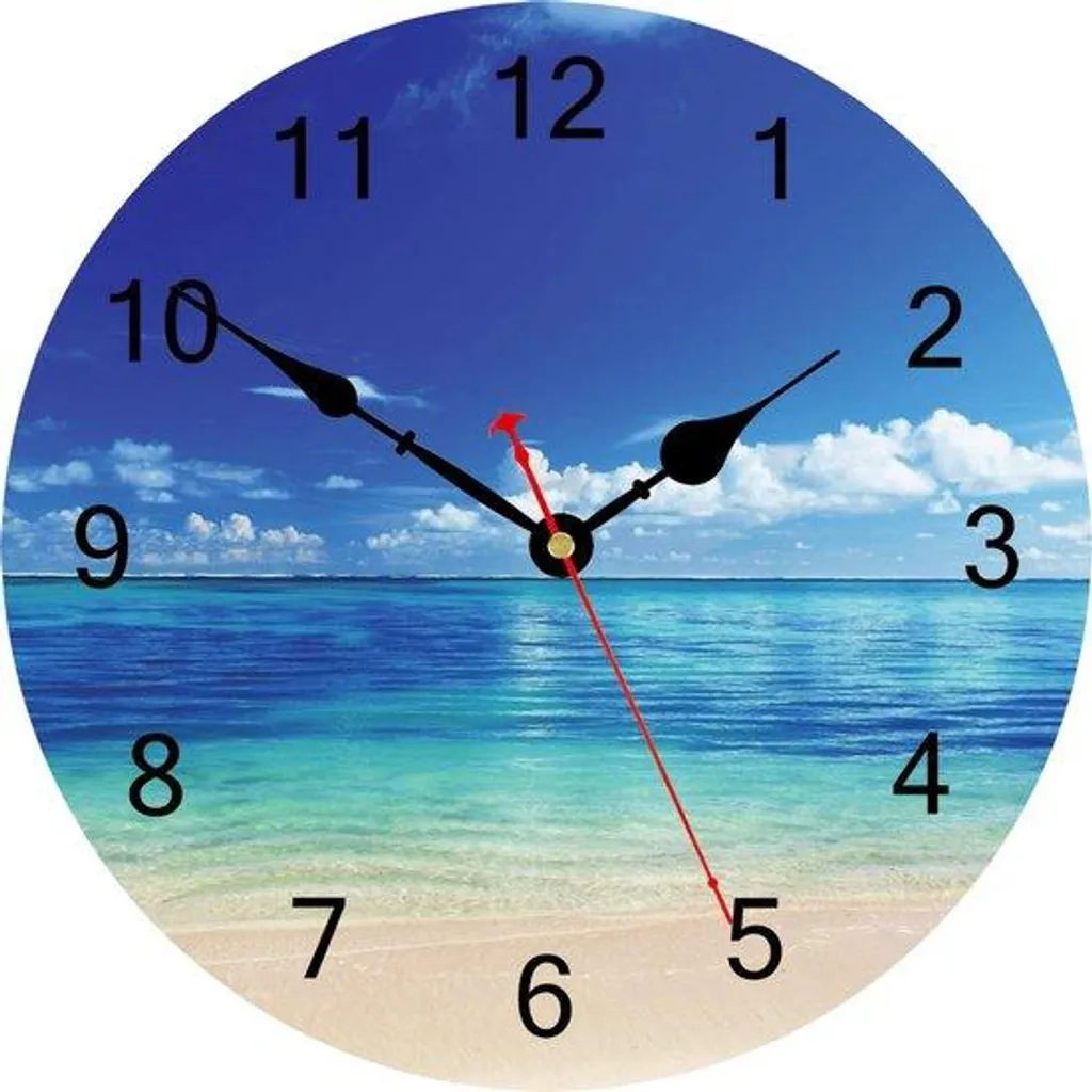 Horloge murale bleue 34 cm idéale pour décoration de bureau calme