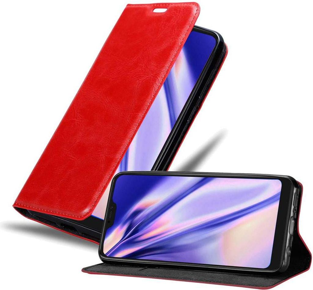 Cadorabo Hülle für Xiaomi Mi A2 LITE / RedMi 6 PRO Schutz Hülle in Rot Handyhülle Etui Case Cover Magnetverschluss