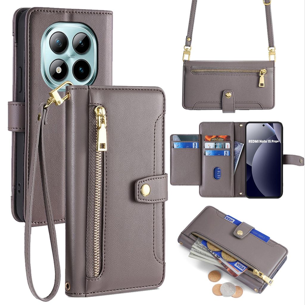 Handykette Kunstleder für Xiaomi Redmi Note 15 Pro+ Grau