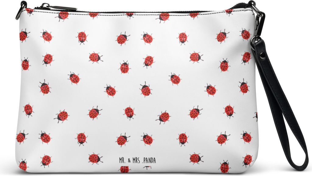 Mr. & Mrs. Panda Damenhandtasche Marienkäfer Design - Weiß - Geschenk, Muster, Kleine Handtasche, Tasche, Niedlich, Verspielt, Aquarell, Clutch, ...