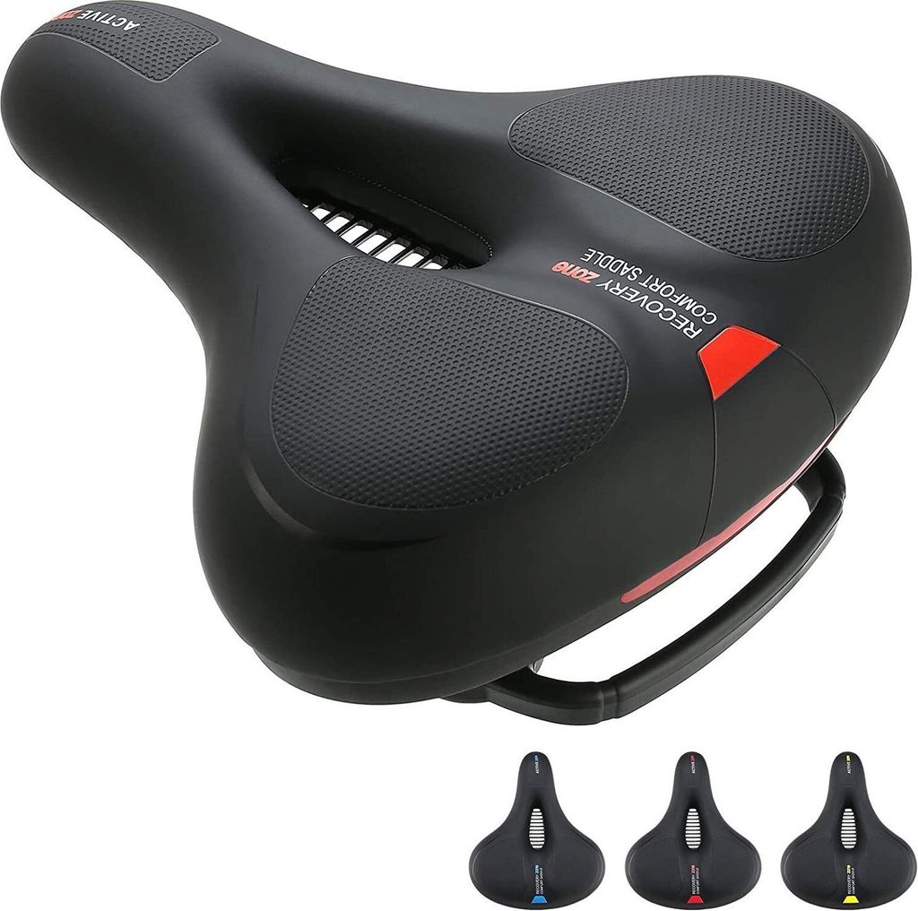 Directin Fahrradsattel Übergroßer Komfort , Wasserdichter, Gepolsterter, Breiter Fahrradsitz für Indoor- und Outdoor-Bikes mit weiches Kissen 26...