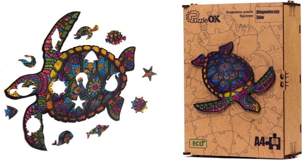 Holzpuzzle Langlebiges Schildkröten-Puzzleset A4 Dekoration Produktbild 
