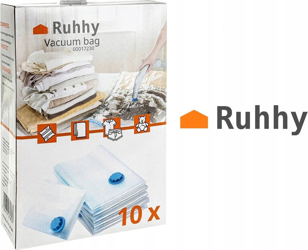 Platzsparende Vakuumbeutel - 10er-Set, transparent/blau, Produktbild 11
