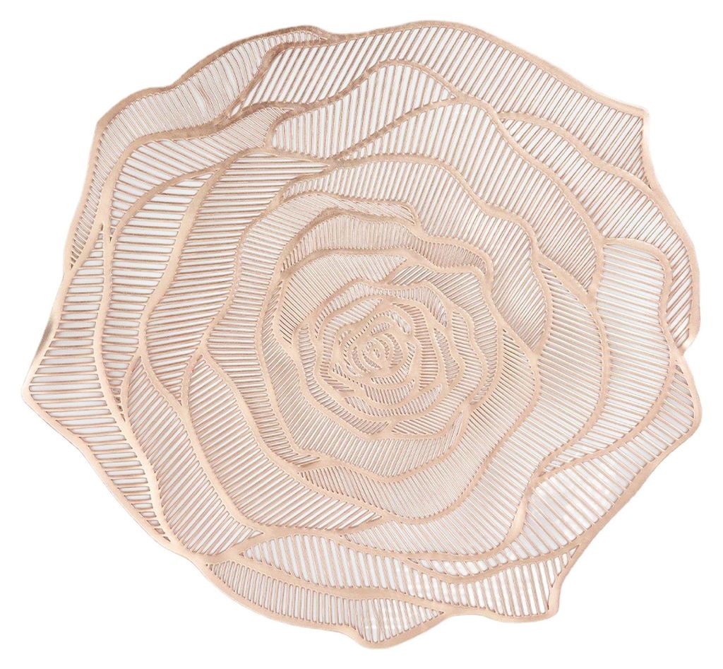 PVC-Tischset, hitzebeständig, wiederverwendbar, hohle Rosenform, isolierend, für die Tischdekoration