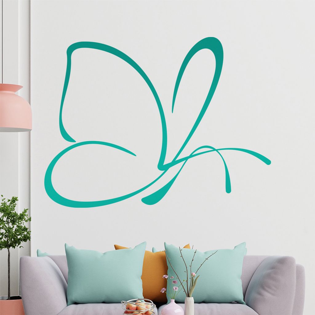 Schmetterling Linien Wandtattoo in 6 Größen - Wandaufkleber Wall Sticker - Dekoration, Küche, Wohnzimmer, Schlafzimmer, Badezimmer