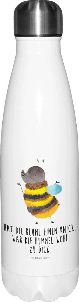 Mr. & Mrs. Panda Trinkflasche Hummel flauschig - Weiß - Geschenk, Blume, trinkflaschen, Biene, Lustige Sprüche, Natur, thermobehälter, Thermosfl...