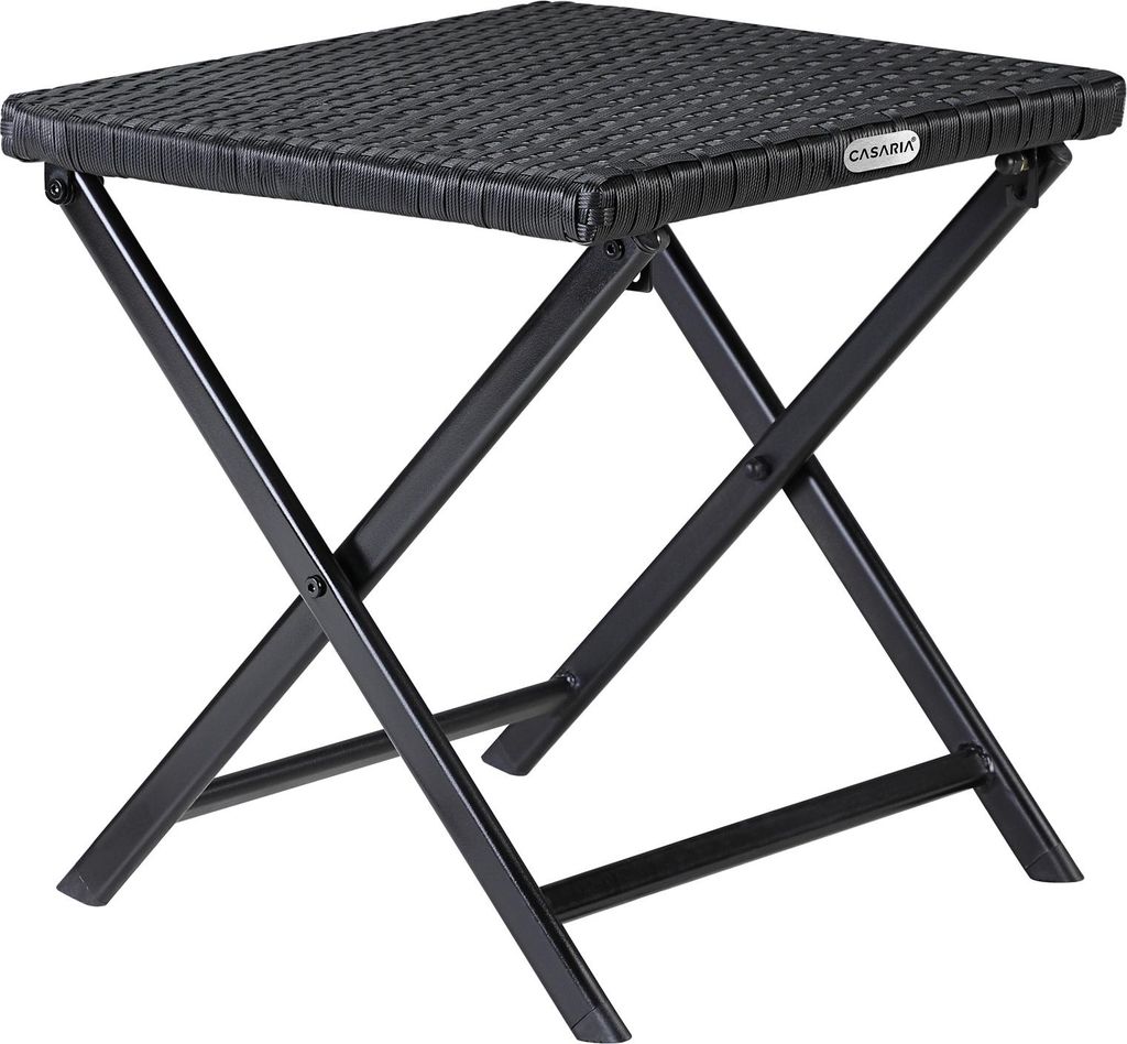 Casaria 2 Tabourets pliants en polyrotin noir 44x40x44cm Image du produit 