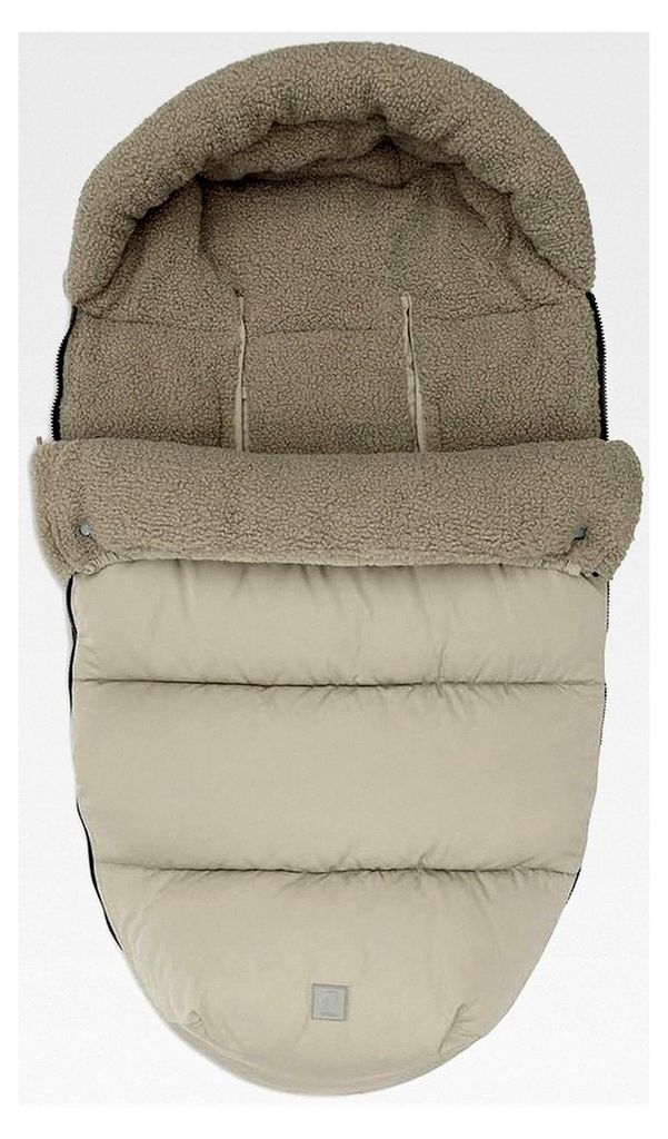 Fußsack in Olivgrün - Für Buggy und Kinderwagen - Kompatibel mit 3-Punkt- und 5-Punkt-Gurt - Teddygefütterter Fußsack - Wasserabweisend