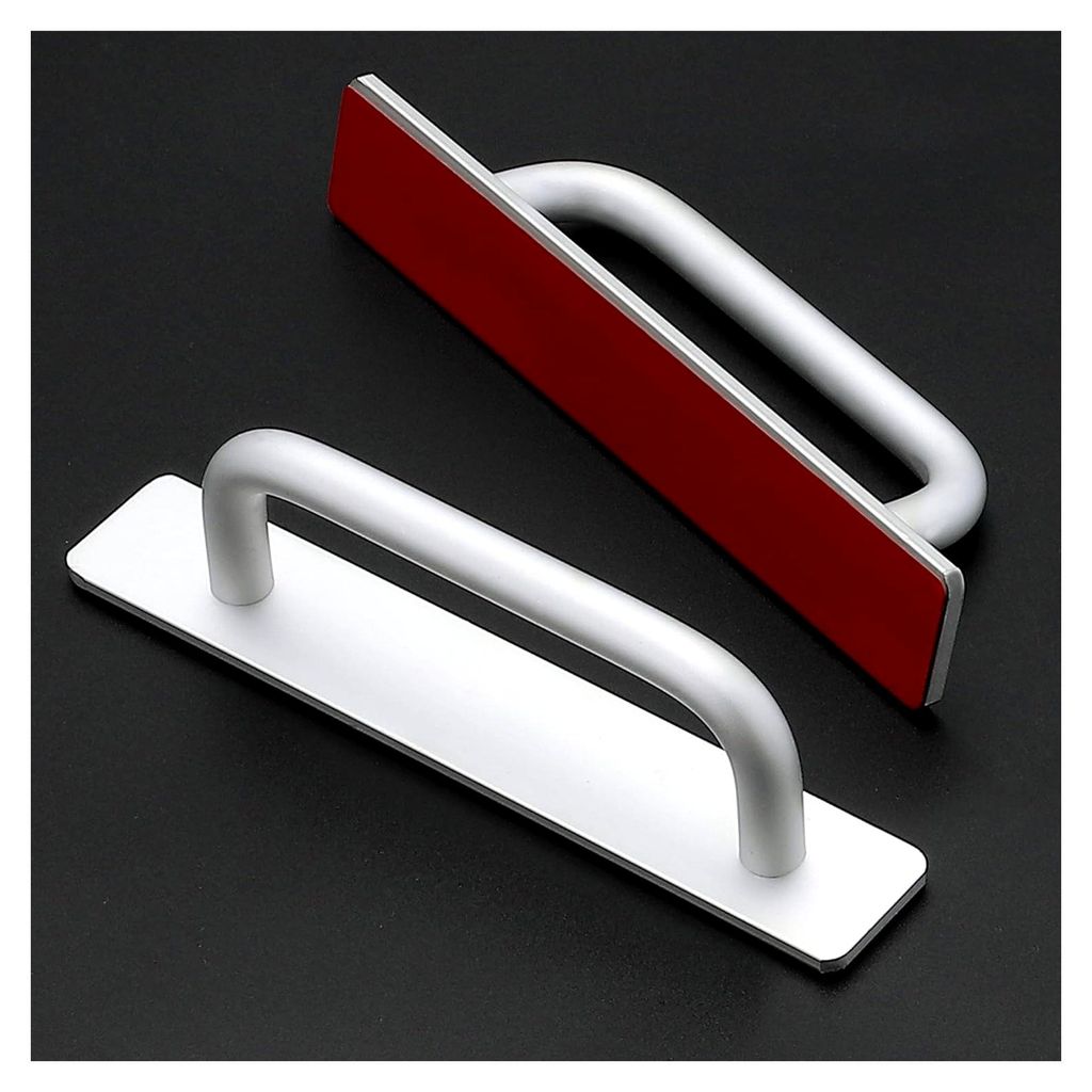 2 Stück Selbstklebende Schrankgriffe aus Aluminium für Türen, Schubladen und Möbel (148mm, Silber)