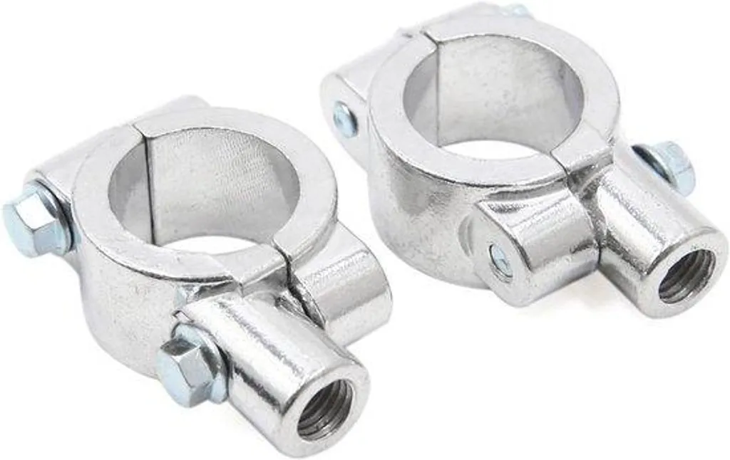 Adaptateur de miroir moto M10 vers 25mm argenté pour guidon standard