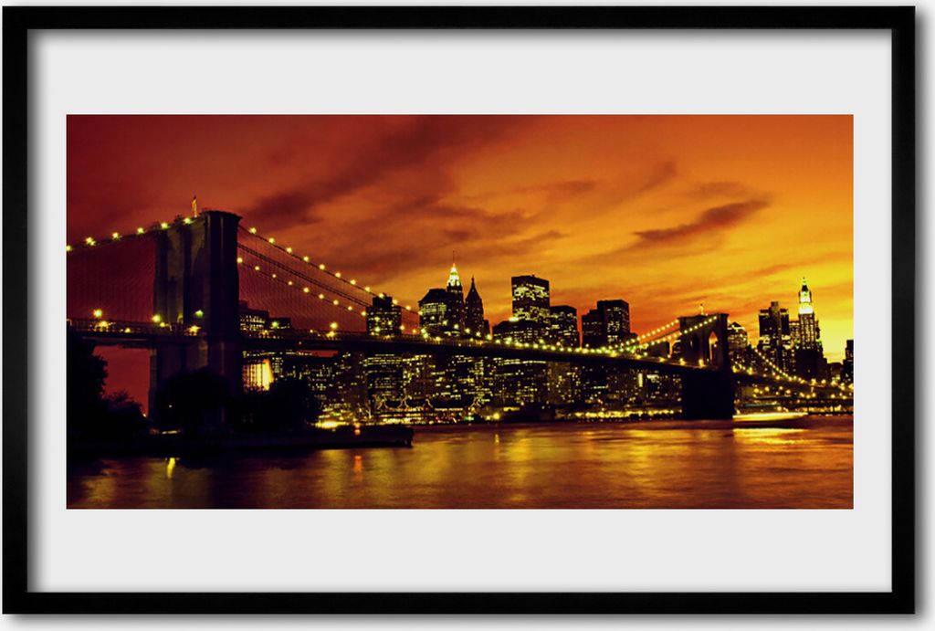 Bild 60x40 MDF-Rahmen Wandkunst Bridge-Architektur